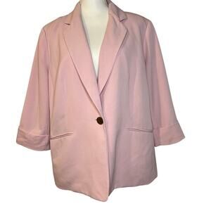 Kasper Women’s Blazer Size 18-20 Pink 3/4 Sleeve Suit Jacket